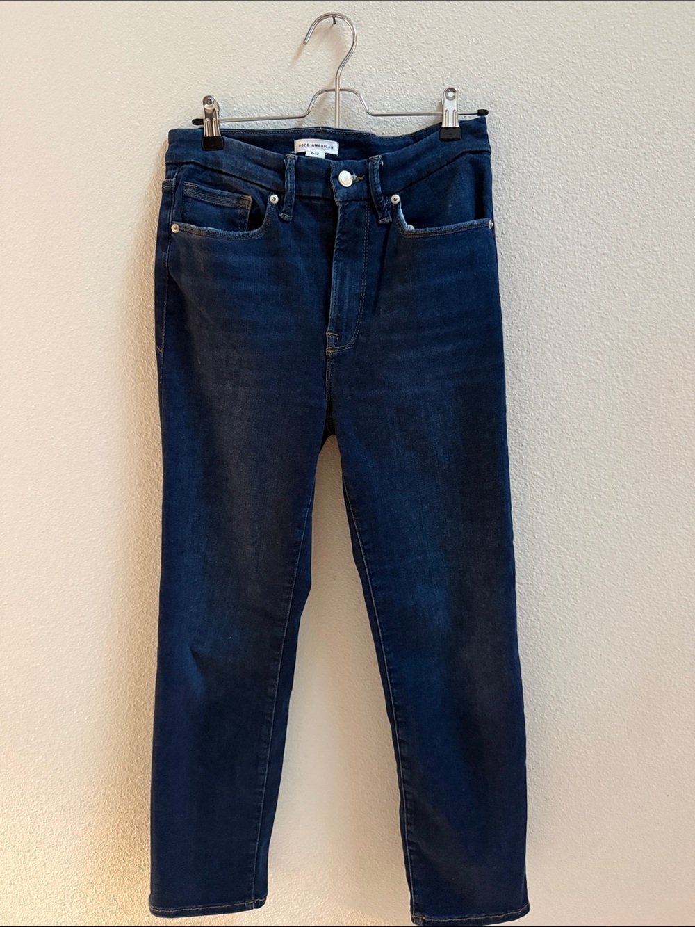 Good American Good Legs Straight Jeans Dark Wash High Rise Size 6/28